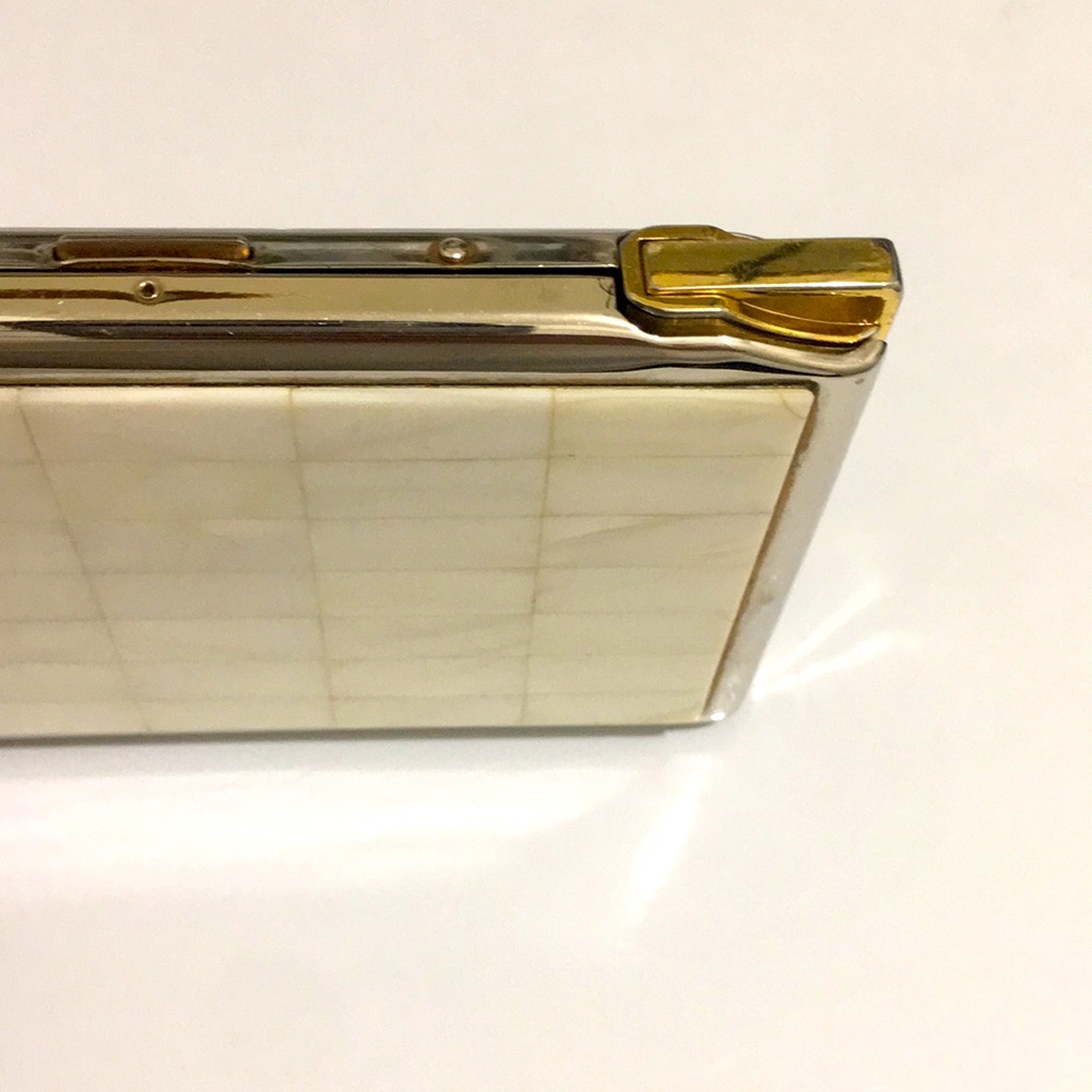 Colibri Lighter and Cigarette Case, Gold Tone w Mother of Pearl Setting, VTG - Picture 16 of 16
